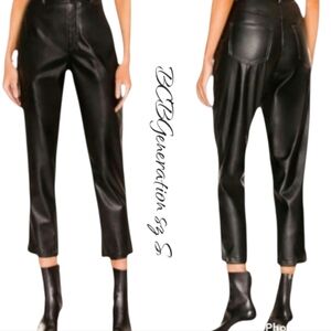 NWT BCBGENERATION Faux Leather Black Pant High-Rise Sz S